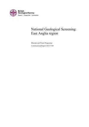 National Geological Screening: East Anglia Region