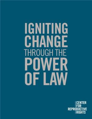 THROUGH the POWER of LAW Our Mission We Use the Power of Law to Advance Reproductive Rights As Fundamental Human Rights Around the World