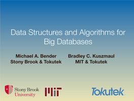 Data Structures and Algorithms for Big Databases