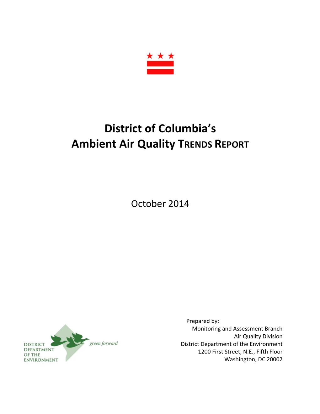 District of Columbia's Ambient Air Quality TRENDS REPORT