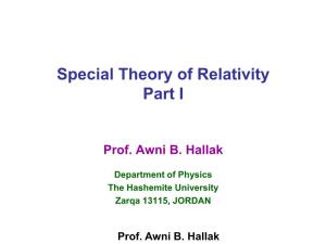 Review of Special Theory of Relativity