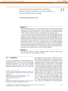 Geochemical Characteristics of Active Backarc Basin Volcanism at the Southern End of the Mariana Trough