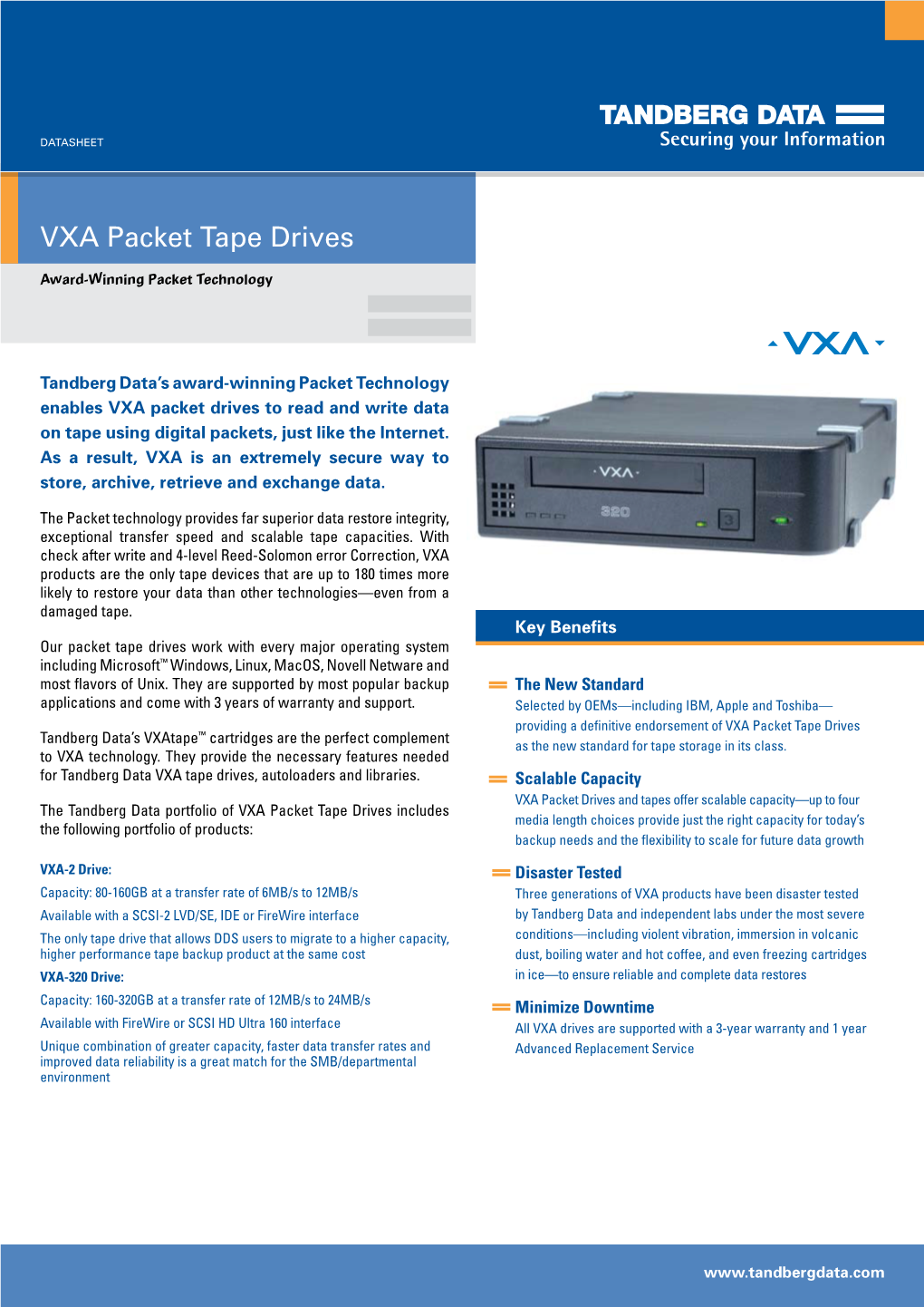 VXA Packet Tape Drives