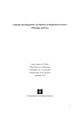 The Rhetoric of Imagination in Sartre's Philosophy and Prose