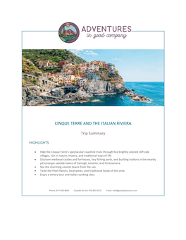 Cinque Terre and the Italian Riviera