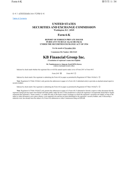 KB Financial Group Inc. (Translation of Registrant’S Name Into English)