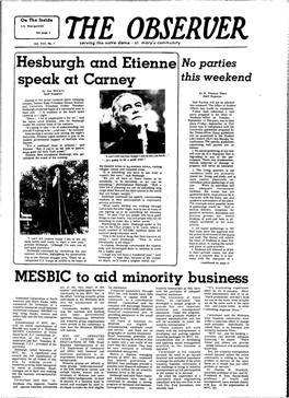 Hesburgh and Etienne No Parties Speak at Carney MESBIC to Aid