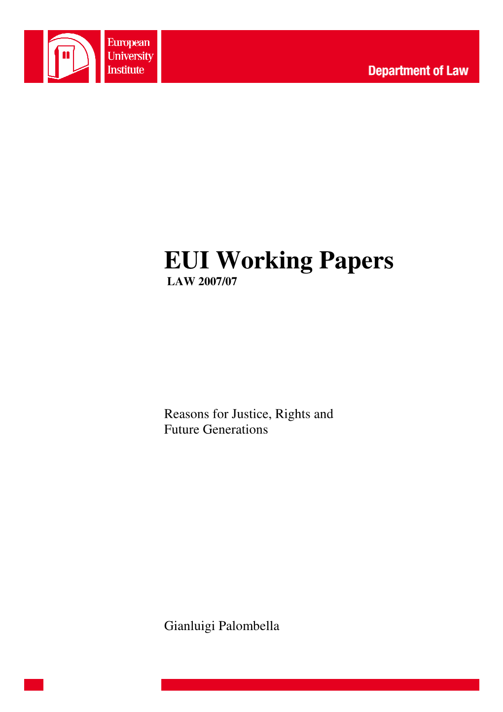 EUI Working Papers LAW 2007/07