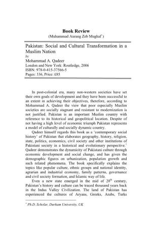 Pakistan: Social and Cultural Transformation in a Muslim Nation by Mohammad A