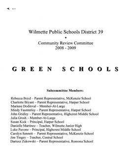 Wilmette Public Schools District 39 • Community Review Committee 2008- 2009