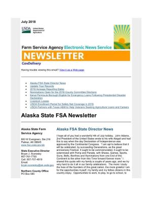 Alaska State FSA Newsletter