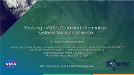 Evolving NASA's Data and Information Systems for Earth Science