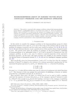 Homeomorphisms Group of Normed Vector Space: Conjugacy Problems