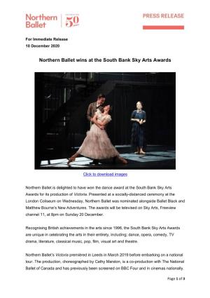 Northern Ballet Wins at the South Bank Sky Arts Awards