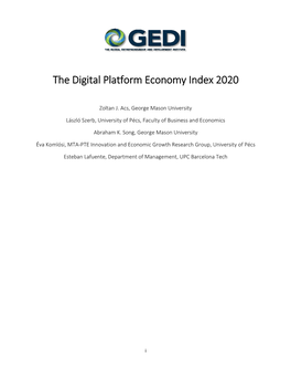 The Digital Platform Economy Index 2020