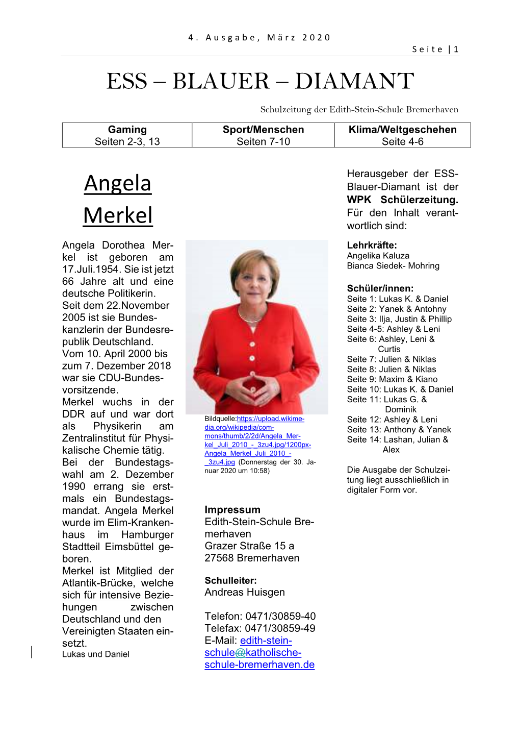 ESS – BLAUER – DIAMANT Angela Merkel