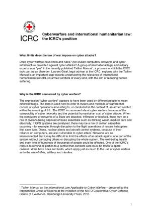 Cyberwarfare and International Humanitarian Law: the ICRC's Position
