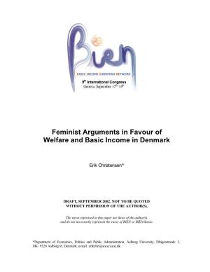 Feminist Arguments in Favour of Welfare and Basic Income in Denmark