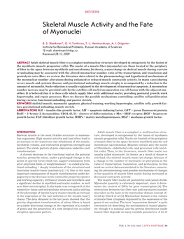 Skeletal Muscle Activity and the Fate of Myonuclei