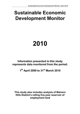 South Worcestershire Employment Land Monitor (April 2010)