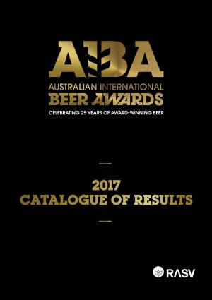 2017 AIBA Catalogue of Results