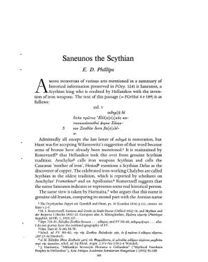 Saneunos the Scythian Phillips, E D Greek, Roman and Byzantine Studies; Winter 1968; 9, 4; Proquest Pg