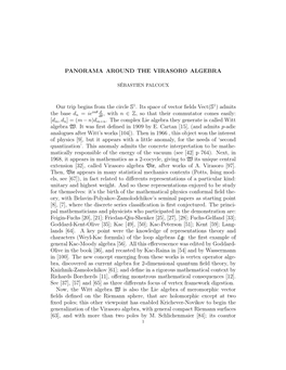 Panorama Around the Virasoro Algebra