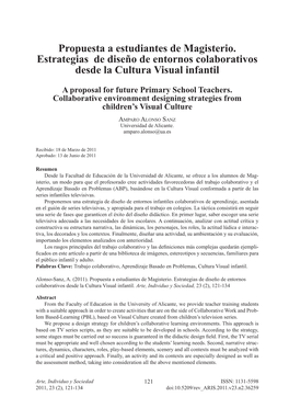 Propuesta a Estudiantes De Magisterio. Estrategias De Diseño De Entornos Colaborativos Desde La Cultura Visual Infantil
