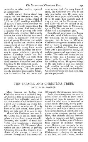 The Farmer and Christmas Trees 251 Quantities to Other Markets Reported More Symmetrical