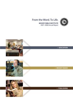 Moody Bible Institute 2007-2008 Annual Report