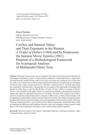 Cowboy and Samurai Values and Their Exponents in the Western A