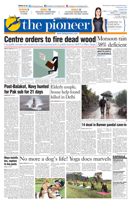 Centre Orders to Fire Dead Wood