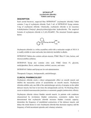 DITROPAN (Oxybutynin Chloride)