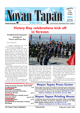 Victory Day Celebrations Kick Off in Yerevan President Serzh Sargsyan’S Message on Victory and Peace Day