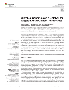 Microbial Genomics As a Catalyst for Targeted Antivirulence Therapeutics