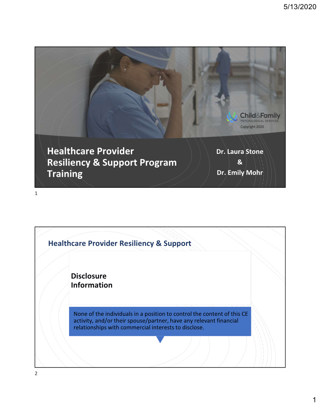 Healthcare Provider Resiliency & Support Program Training