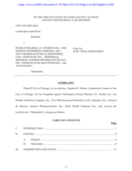 1:14-Cv-04361 Document #: 76 Filed: 07/17/14 Page 1 of 126 Pageid #:1233