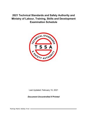 2021 Technical Standards and Safety Authority and Ministry of Labour, Training, Skills and Development