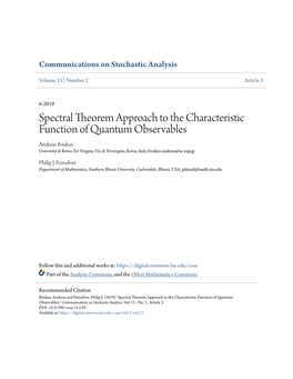Spectral Theorem Approach to the Characteristic Function of Quantum