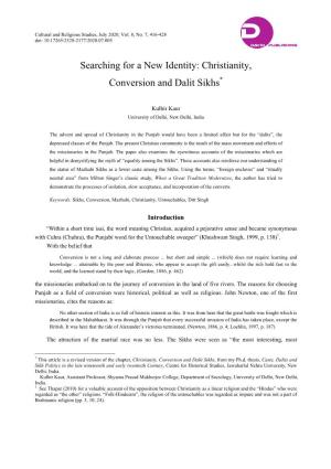 Christianity, Conversion and Dalit Sikhs*