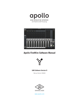 Apollo Firewire Software Manual