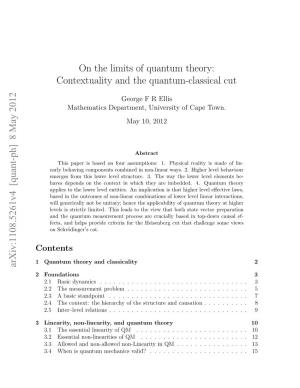 On the Limits of Quantum Theory: Contextuality and the Quantum