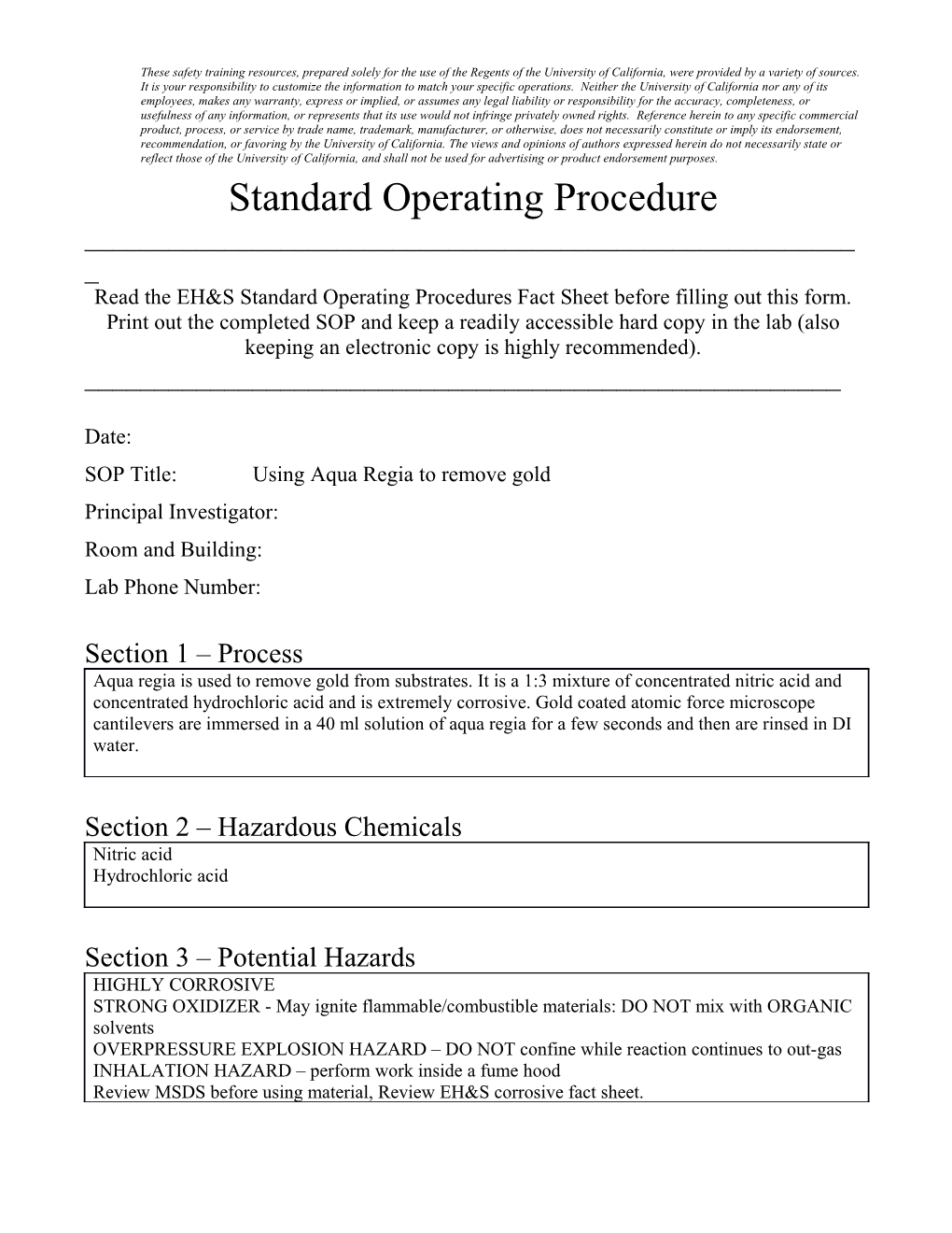 Standard Operating Procedures s5