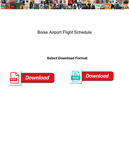 Boise Airport Flight Schedule