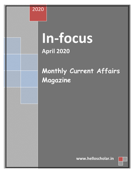 April 2020 Monthly Current Affairs Magazine