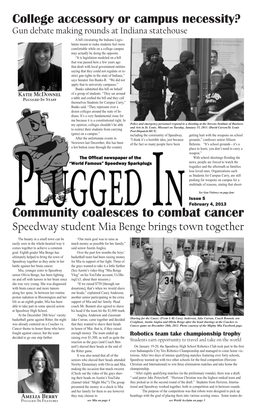 Community Coalesces to Combat Cancer Speedway Student Mia Benge Brings Town Together