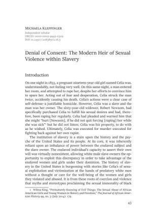 The Modern Heir of Sexual Violence Within Slavery