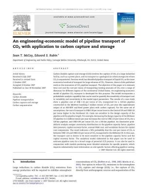 An Engineering-Economic Model of Pipeline Transport of CO2