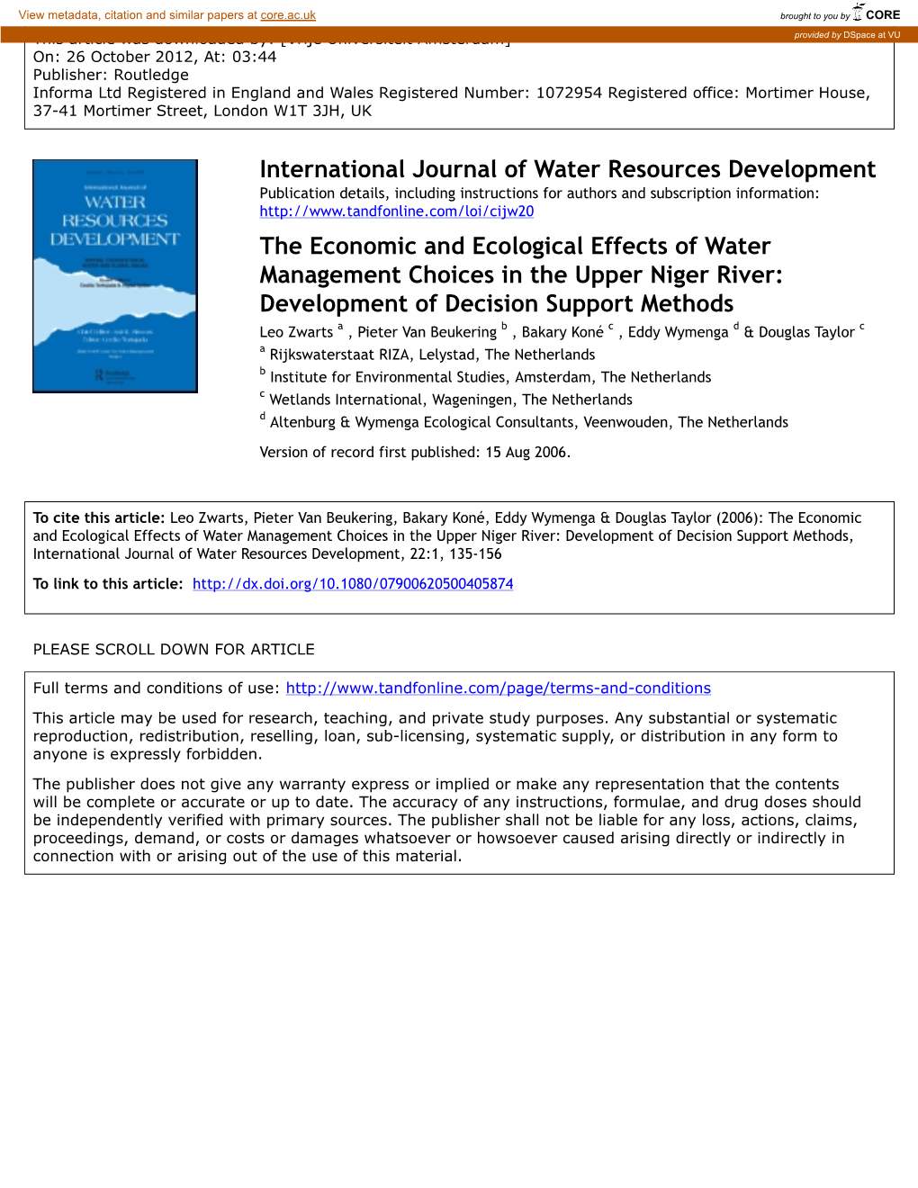 The Economic and Ecological Effects of Water Management