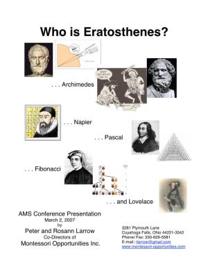 Who Is Eratosthenes?